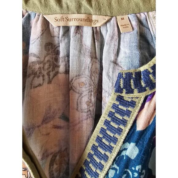 Soft Surroundings sz medium Apolline gauze tunic long sleeve embroidered new - Picture 2 of 8